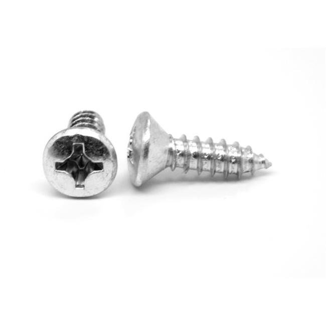ASMC Industrial No.12-11 x 3 Phillips Oval Head Type A Sheet Metal Screw, 18-8 Stainless Steel - 1000 Piece